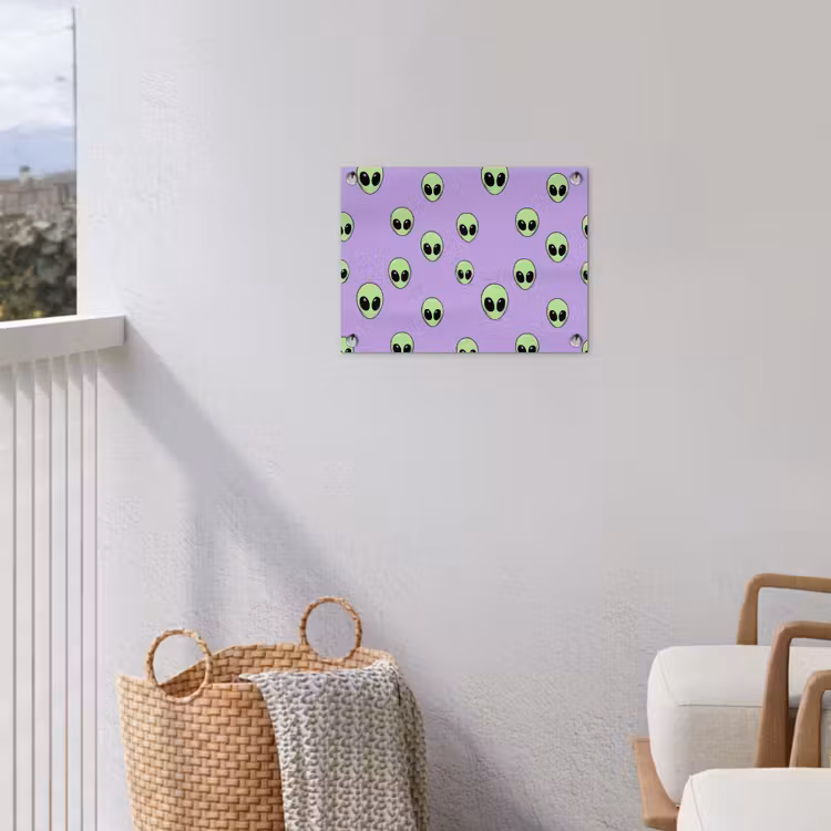 Alien - Retro - Lila tuinposter los doek klein 239 -sfeer8