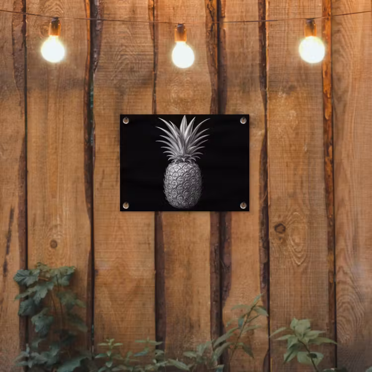 Ananas - Gedetailleerd - Bladeren tuinposter los doek klein -sfeer1