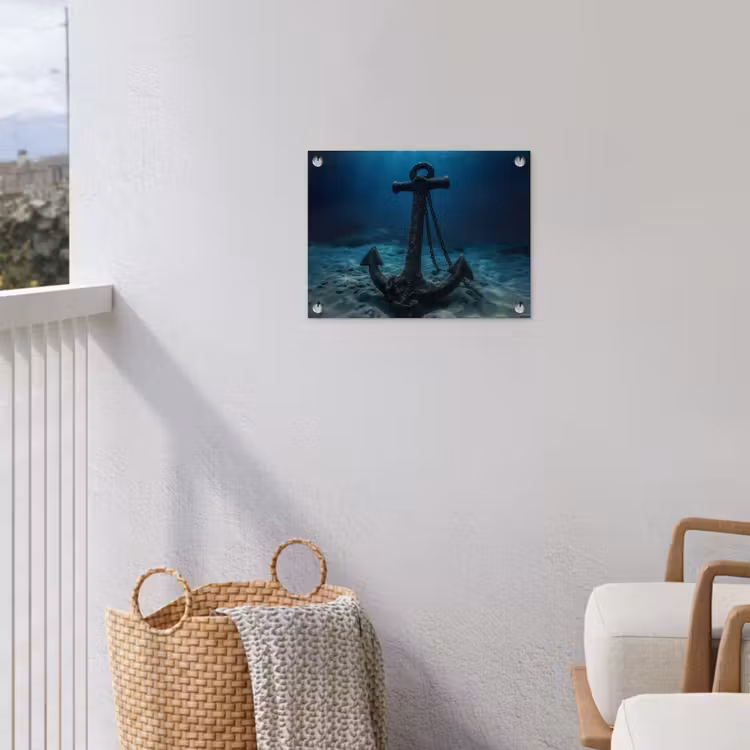 Anker - Ijzer - Zeebodem - Zand tuinposter los doek klein -sfeer8