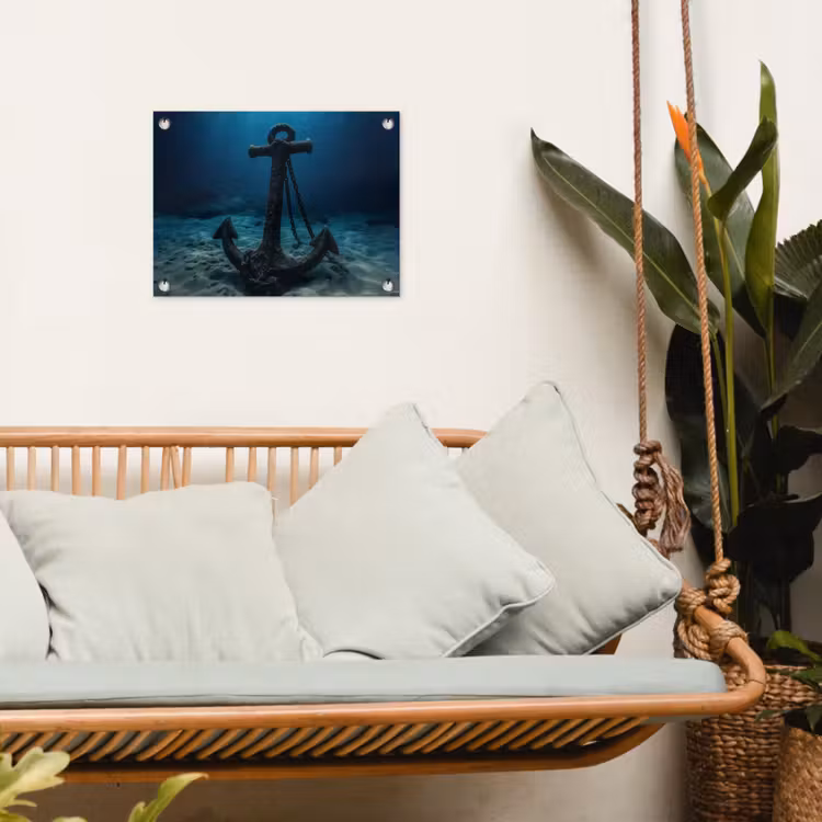 Anker - Ijzer - Zeebodem - Zand tuinposter los doek klein -sfeer7
