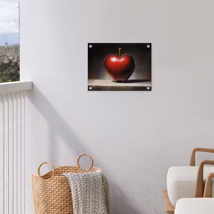 Apple - Hart - Rood tuinposter los doek klein -sfeer8