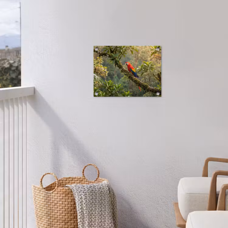 Ara - Jungle - Rood tuinposter los doek klein -sfeer8