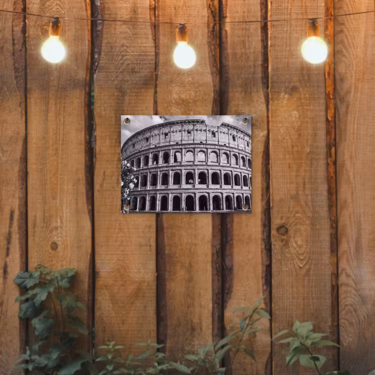 Architectuur - Colosseum - Rome - Historisch - Zwart-wit tuinposter los doek klein -sfeer1