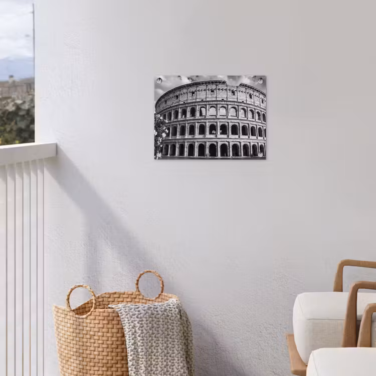 Architectuur - Colosseum - Rome - Historisch - Zwart-wit tuinposter los doek klein -sfeer8