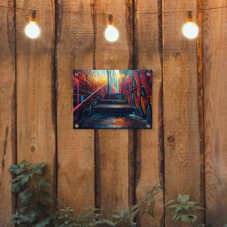 Architectuur - Neon - Trap - Graffiti tuinposter los doek klein -sfeer1