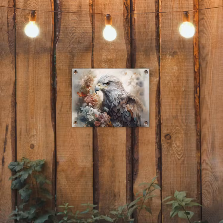 Arend - Adelaar - Vogel - Bloemen - Natuur tuinposter los doek klein -sfeer1