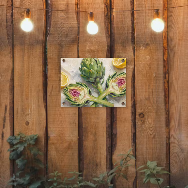Tuinposter - Artisjok - Citroen - Eten - Artisjok - Citroen - Eten tuinposter los doek klein