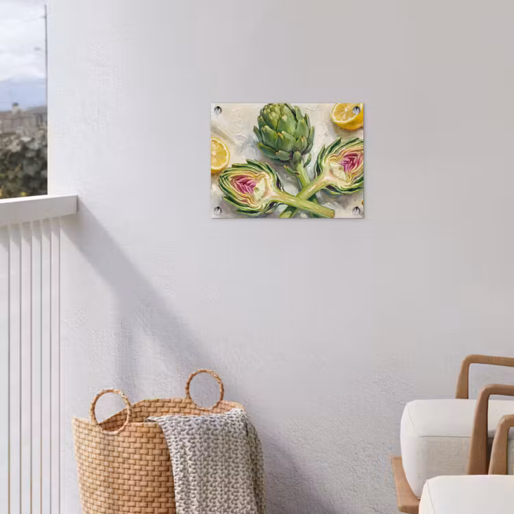 Tuinposter - Artisjok - Citroen - Eten - Artisjok - Citroen - Eten tuinposter los doek klein