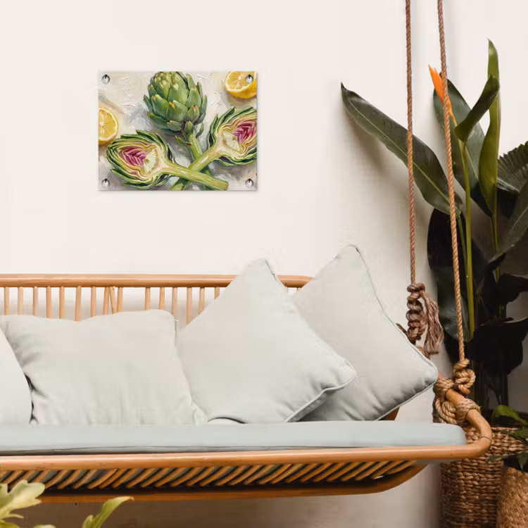 Tuinposter - Artisjok - Citroen - Eten - Artisjok - Citroen - Eten tuinposter los doek klein