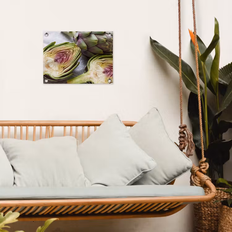 Tuinposter - Artisjok - Doorgesneden - Eten - Artisjok - Doorgesneden - Eten tuinposter los doek klein