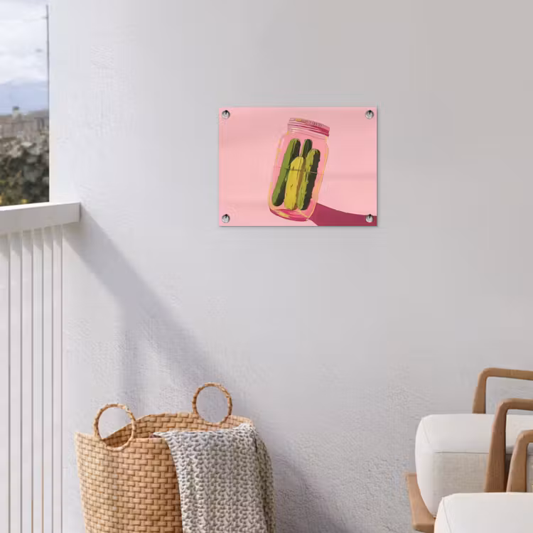 Augurken - Pot - Schaduw - Roze tuinposter los doek klein -sfeer8