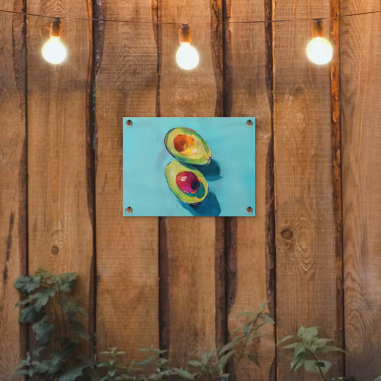 Avocado - Groen - Pit - Schaduw tuinposter los doek klein -sfeer1