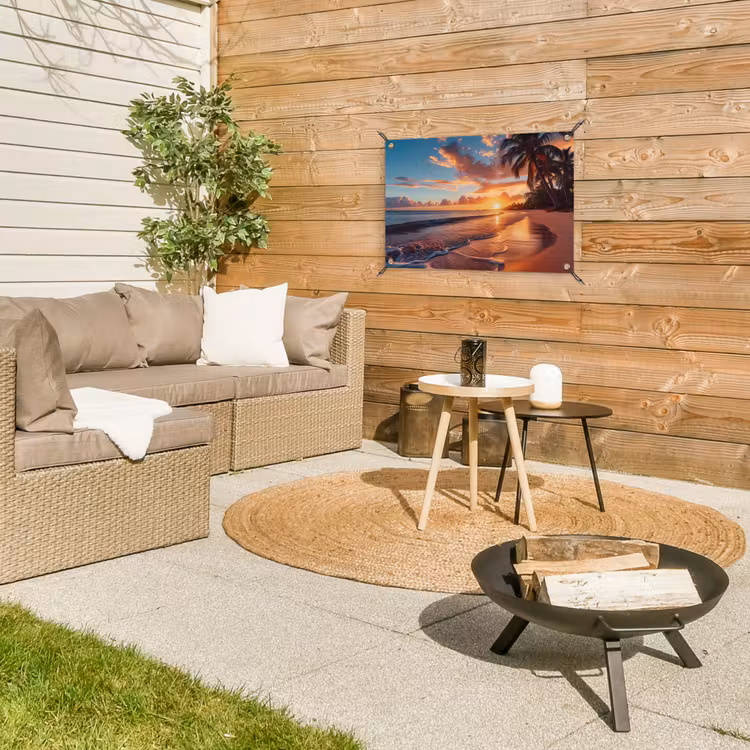 Avondgloren aan Zee tuinposter los doek klein -sfeer4