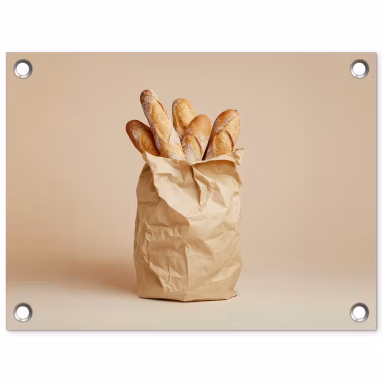 Baguette - Brood - Stokbrood - Beige tuinposter los doek klein -3d