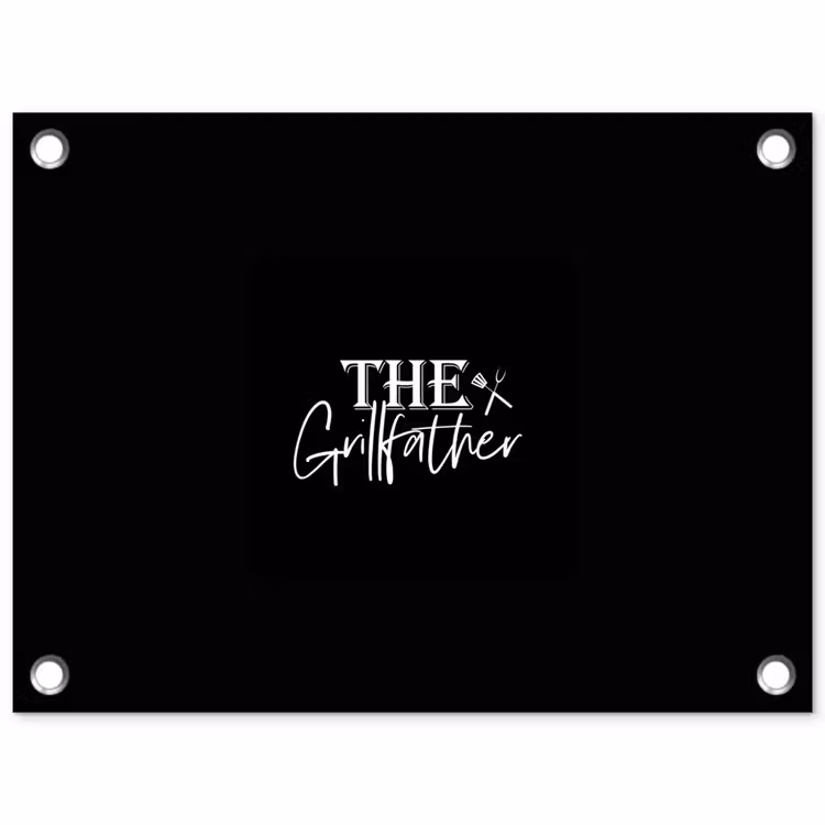 Barbecue - BBQ - Grill - Koken - The Grillfather - Tekst - Spreuken tuinposter los doek klein -3d