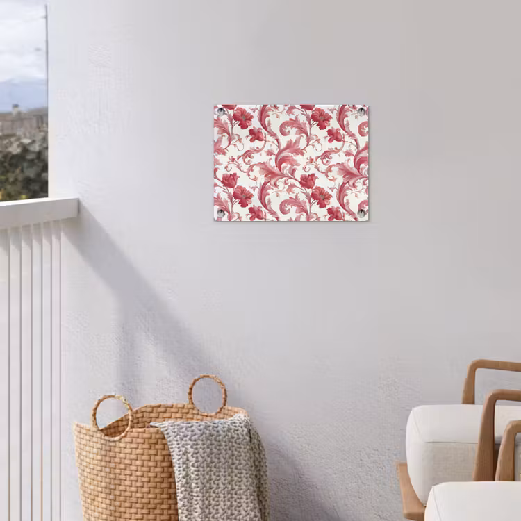 Barok - Patroon - Rood tuinposter los doek klein 239 -sfeer8
