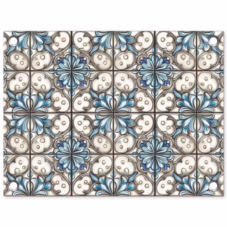Barok - Tegel - Kleurrijk tuinposter los doek klein 239 -3d