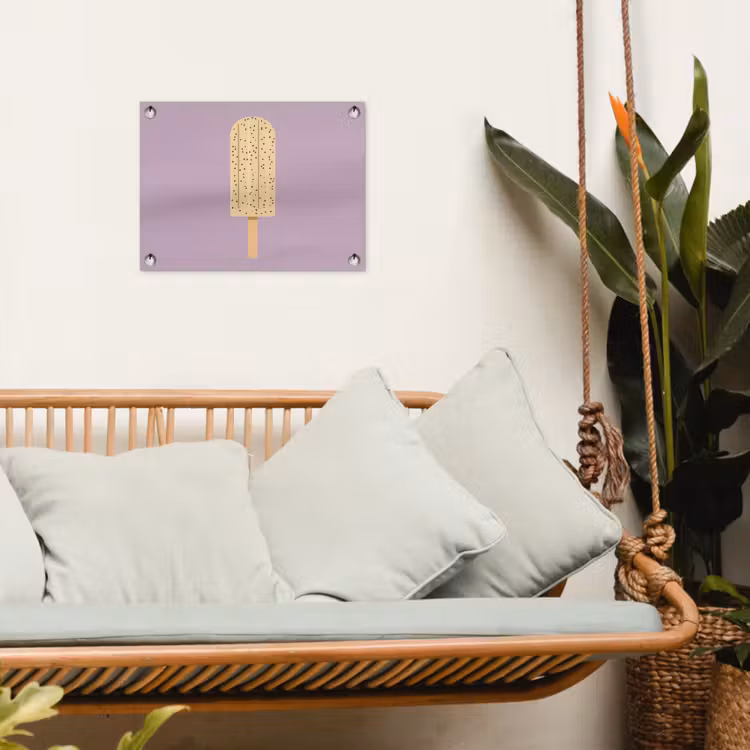 Beige - Ijsje - Spikkels tuinposter los doek klein -sfeer7