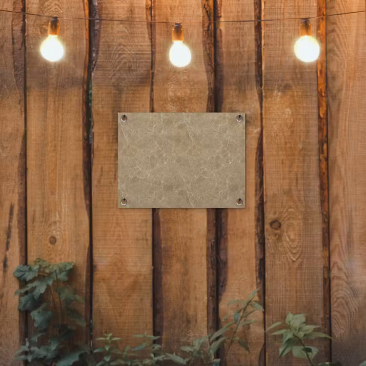 Beige - Marmer - Witte aders tuinposter los doek klein 239 -sfeer1