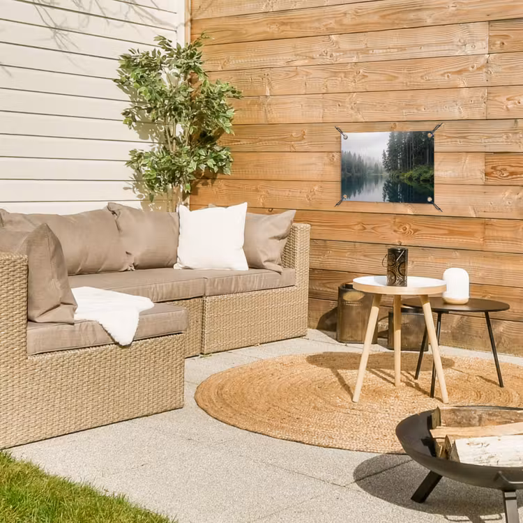Bergen - Meer - Bos tuinposter los doek klein -sfeer4