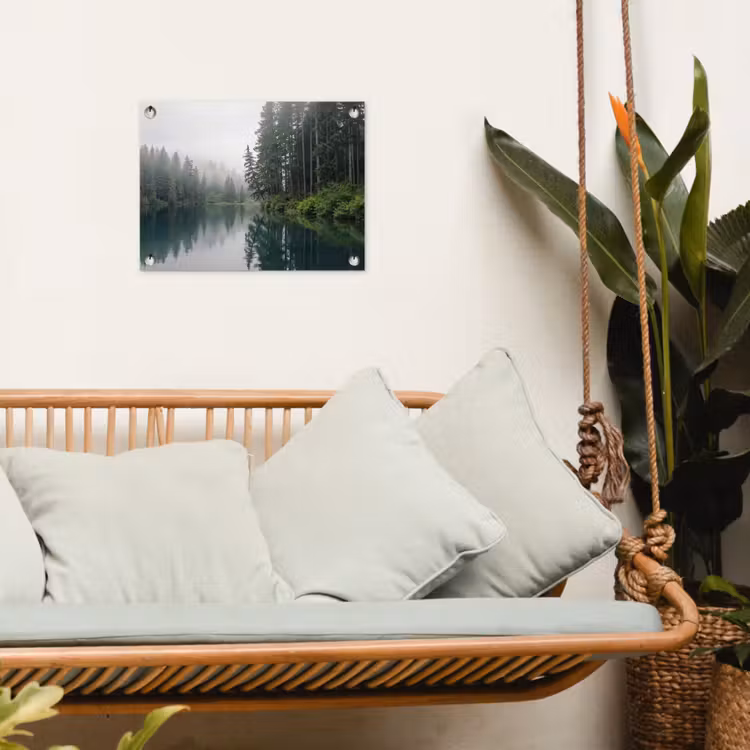 Bergen - Meer - Bos tuinposter los doek klein -sfeer7