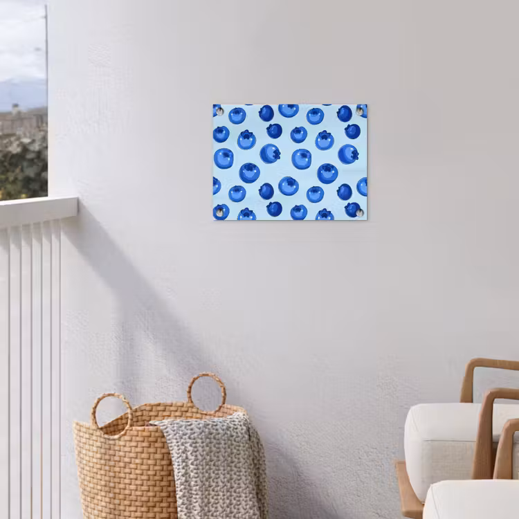Bessen - Modern - Blauw tuinposter los doek klein 239 -sfeer8