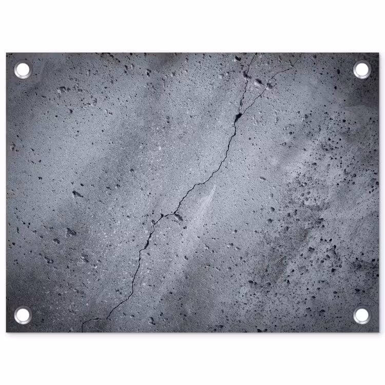 Beton - Grijs - Scheur tuinposter los doek klein -3d