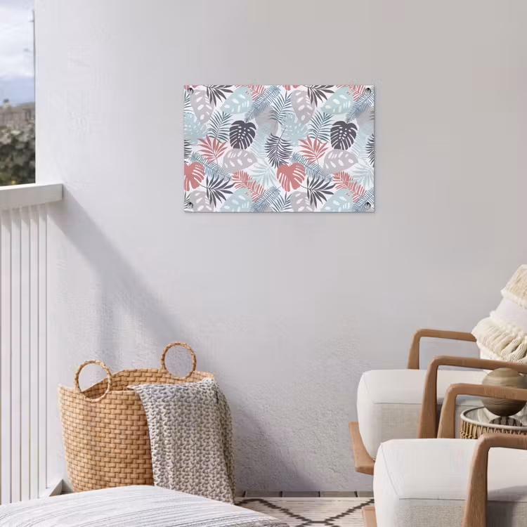 Bladeren - Jungle - Pastel - Tropisch tuinposter los doek klein -sfeer8