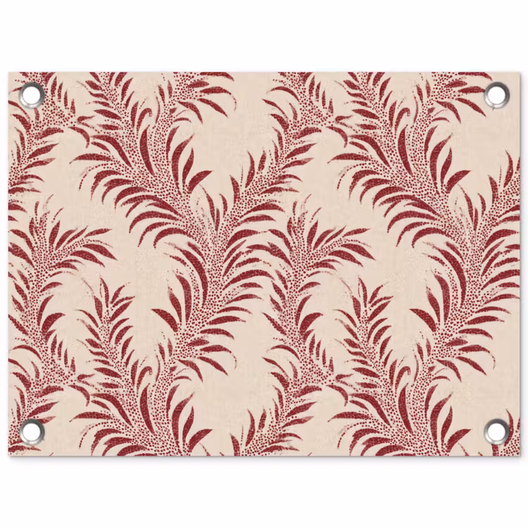 Bladeren - Linnen - Rood tuinposter los doek klein 239 -3d
