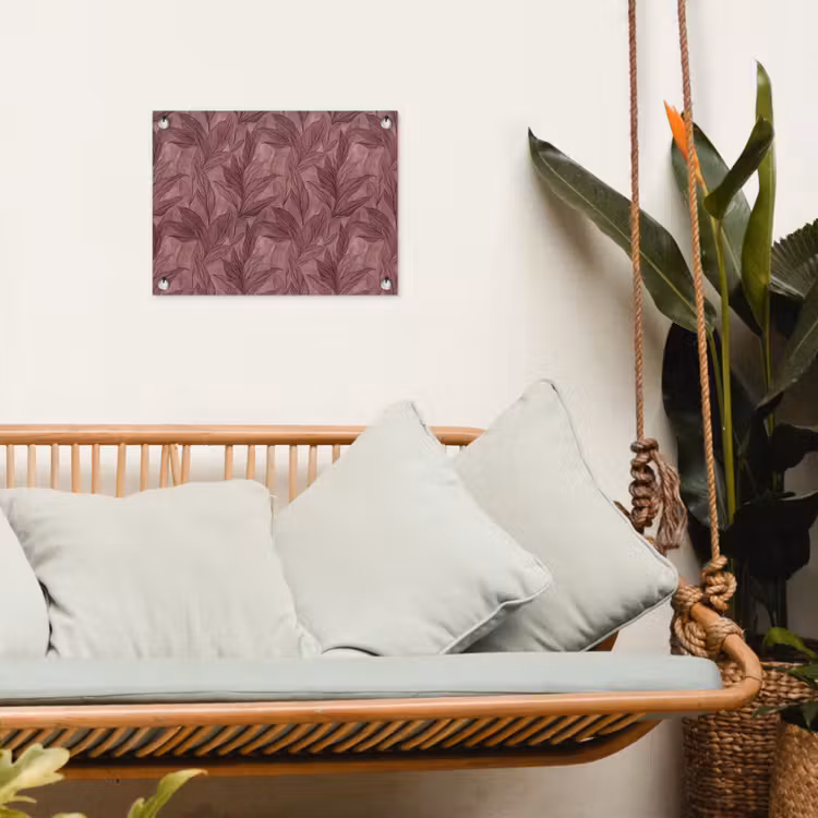 Bladeren - Patroon - Paars tuinposter los doek klein 239 -sfeer7