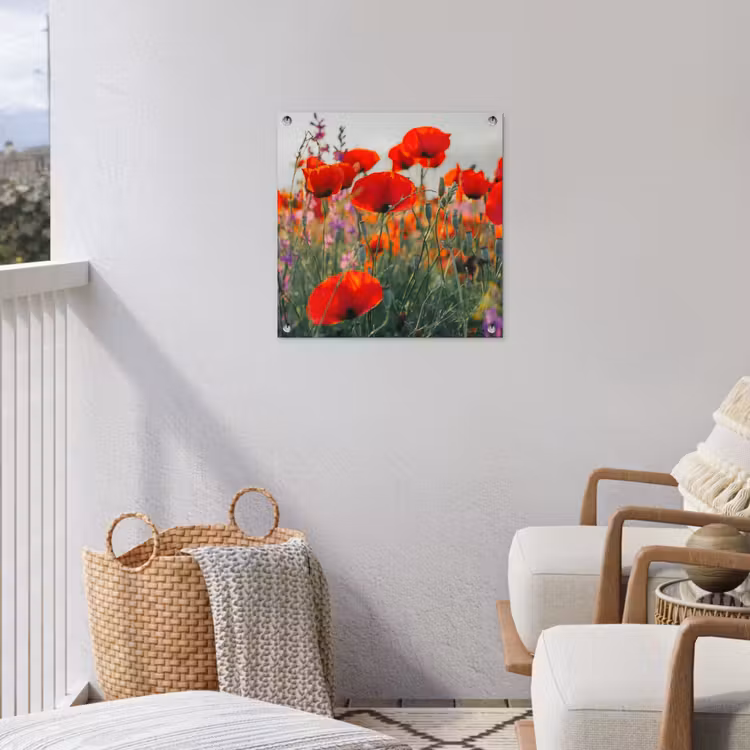 Bloeipracht van Klaprozen tuinposter los doek klein -sfeer8