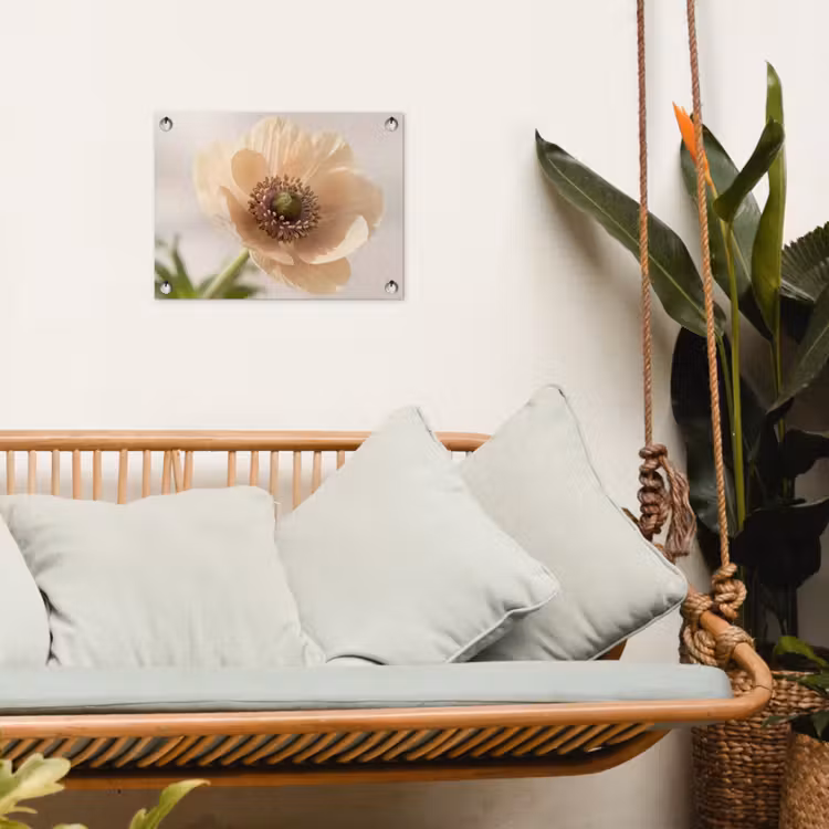 Bloem - Minimalistisch - Groen tuinposter los doek klein -sfeer7