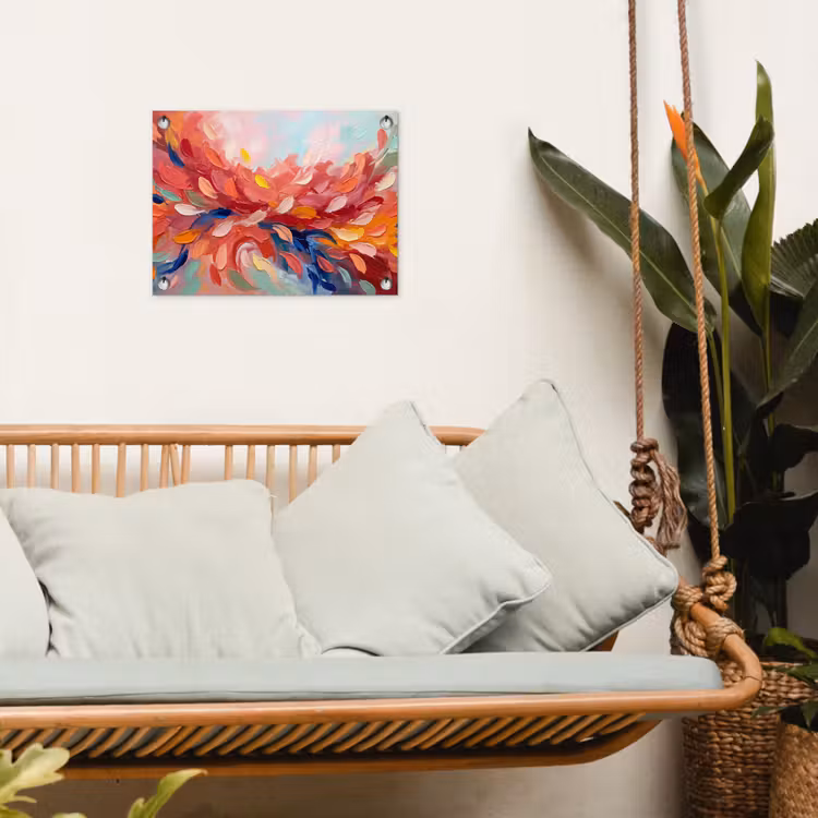 Bloemen - Abstract - Kunst - Modern tuinposter los doek klein -sfeer7