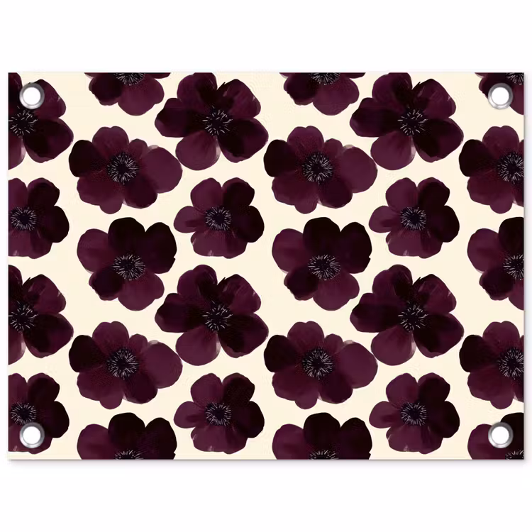Bloemen - Aquarel - Paars tuinposter los doek klein 239 -3d