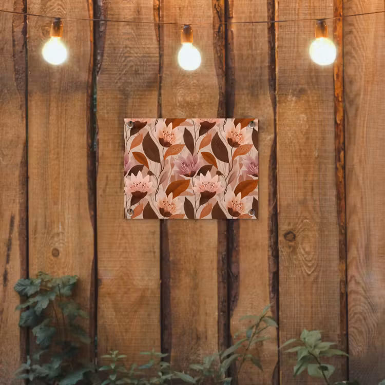 Bloemen - Bladeren - Bruin tuinposter los doek klein 239 -sfeer1