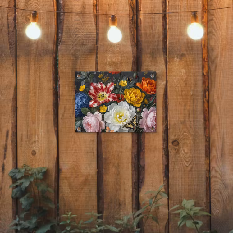 Bloemen - Boeket - Klassiek - Kleurrijk - Natuur tuinposter los doek klein -sfeer1
