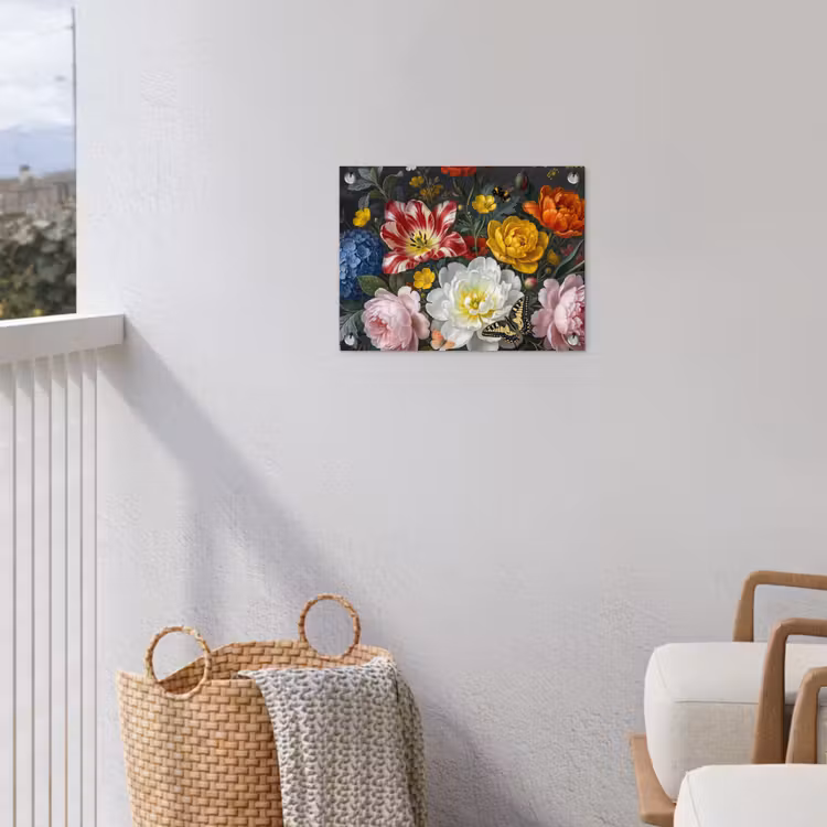 Bloemen - Boeket - Klassiek - Kleurrijk - Natuur tuinposter los doek klein -sfeer8