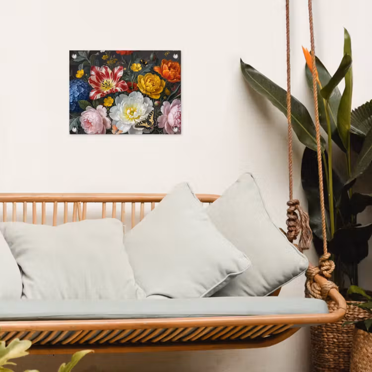 Bloemen - Boeket - Klassiek - Kleurrijk - Natuur tuinposter los doek klein -sfeer7