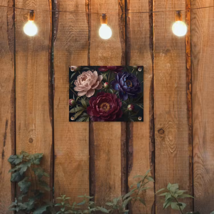 Bloemen - Boeket - Natuur - Modern - Donker tuinposter los doek klein -sfeer1