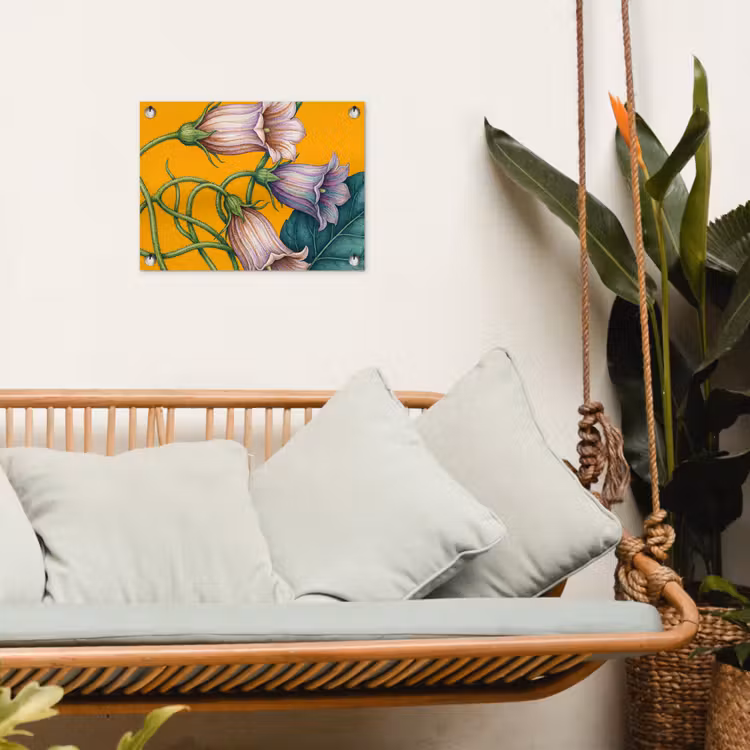 Tuinposter - Bloemen - Botanisch - Geel - Bloemen - Botanisch - Geel tuinposter los doek klein