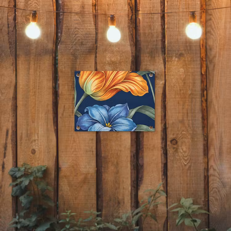 Tuinposter - Bloemen - Botanisch - Patroon - Bloemen - Botanisch - Patroon tuinposter los doek klein