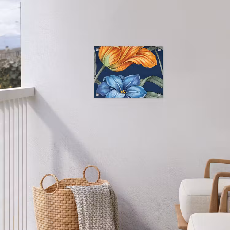 Tuinposter - Bloemen - Botanisch - Patroon - Bloemen - Botanisch - Patroon tuinposter los doek klein