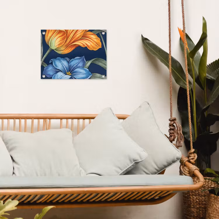Tuinposter - Bloemen - Botanisch - Patroon - Bloemen - Botanisch - Patroon tuinposter los doek klein