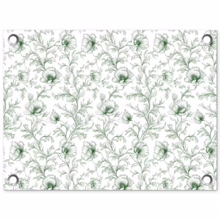 Bloemen - Getekend - Groen tuinposter los doek klein 239 -3d