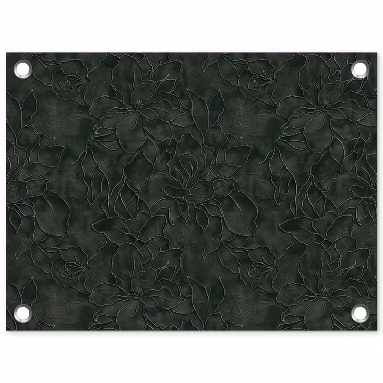 Bloemen - Lijnen - Groen tuinposter los doek klein 239 -3d