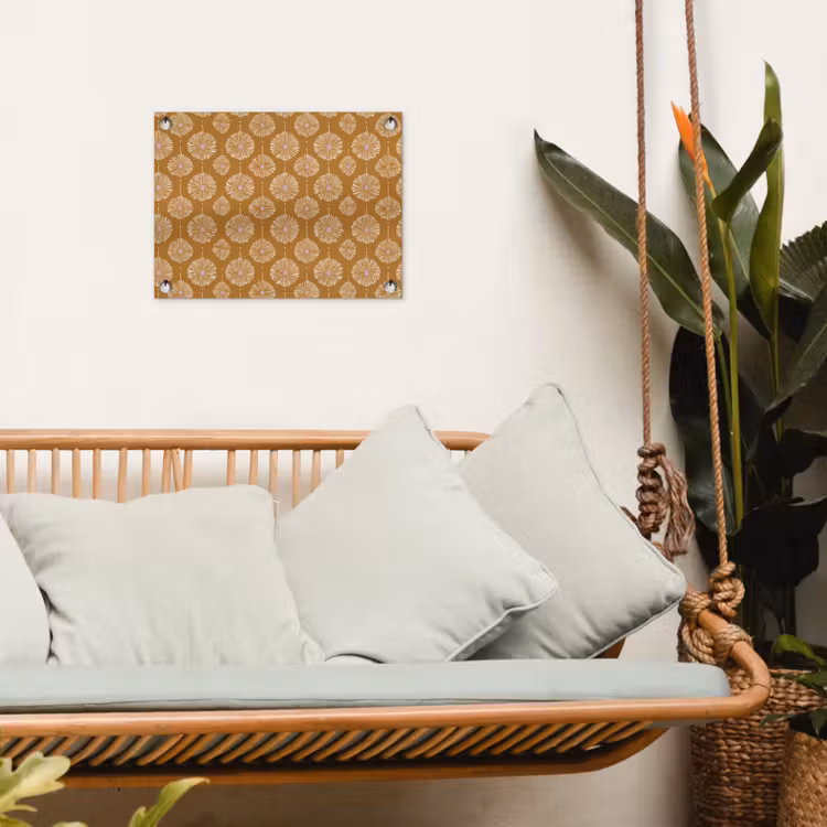 Bloemen - Modern - Oker tuinposter los doek klein 239 -sfeer7