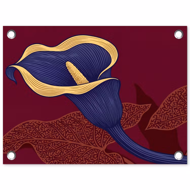 Tuinposter - Bloemen - Modern - Paars - Bloemen - Modern - Paars tuinposter los doek klein