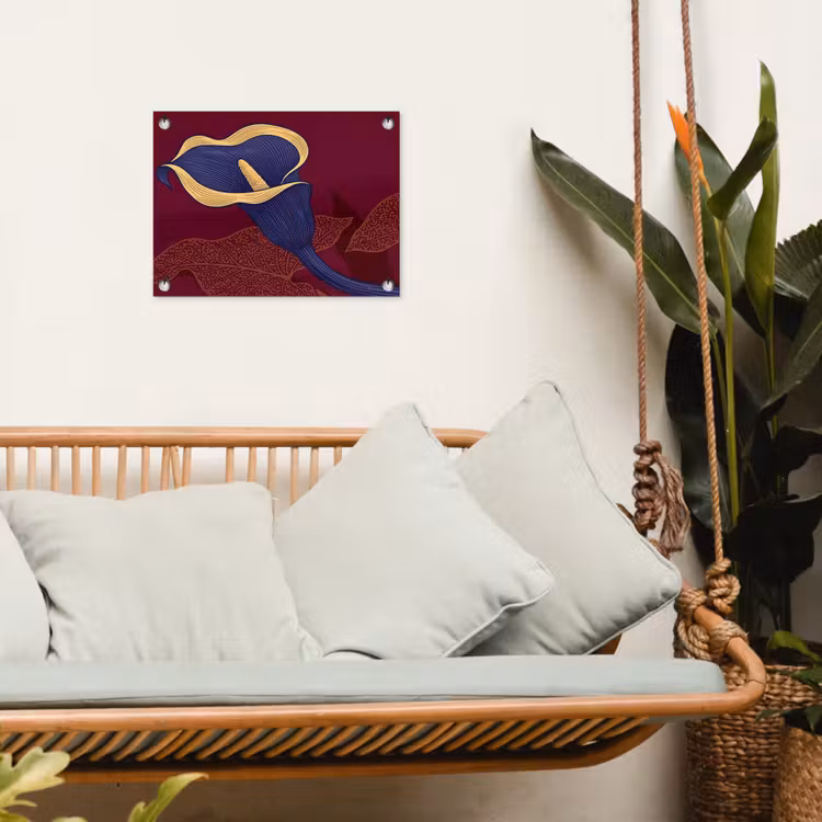Tuinposter - Bloemen - Modern - Paars - Bloemen - Modern - Paars tuinposter los doek klein