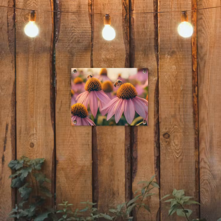 Bloemen - Paars - Bijen tuinposter los doek klein -sfeer1