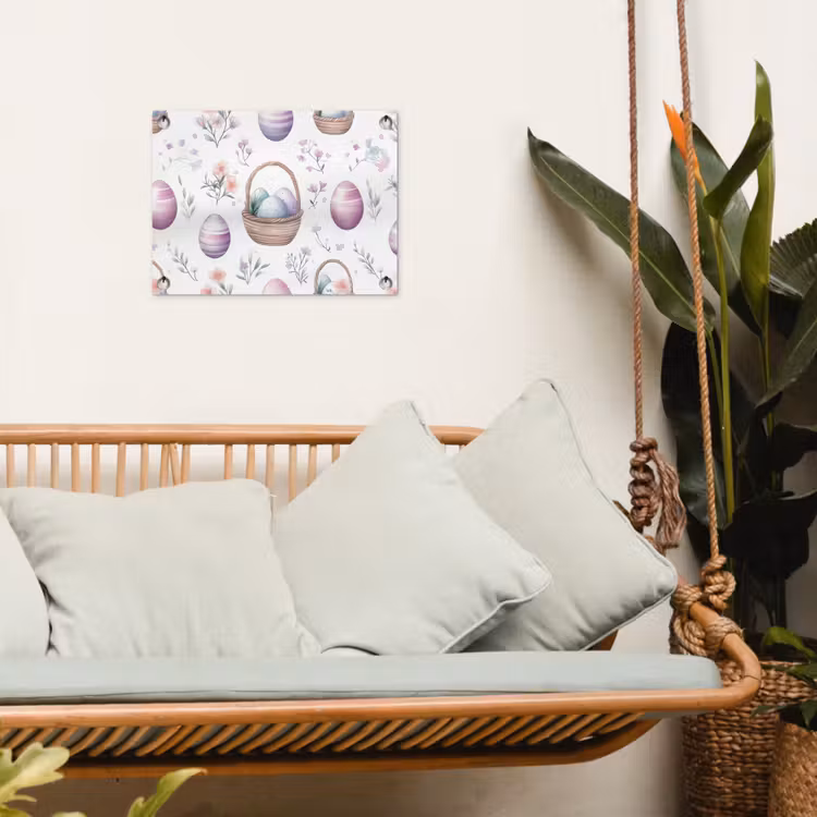 Bloemen - Paaseieren - Patroon tuinposter los doek klein -sfeer7